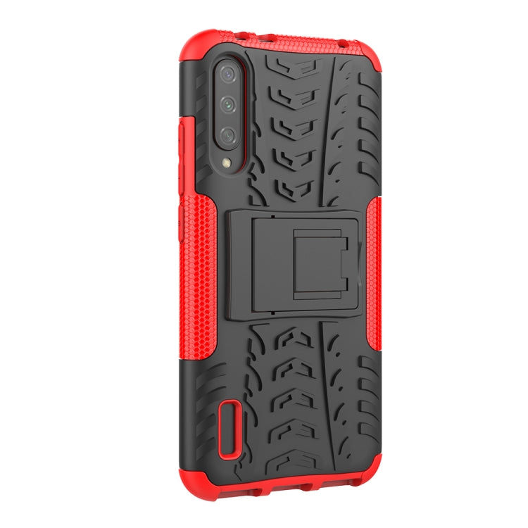 For Xiaomi Mi CC9e Tire Texture TPU + PC Shockproof Case with Holder