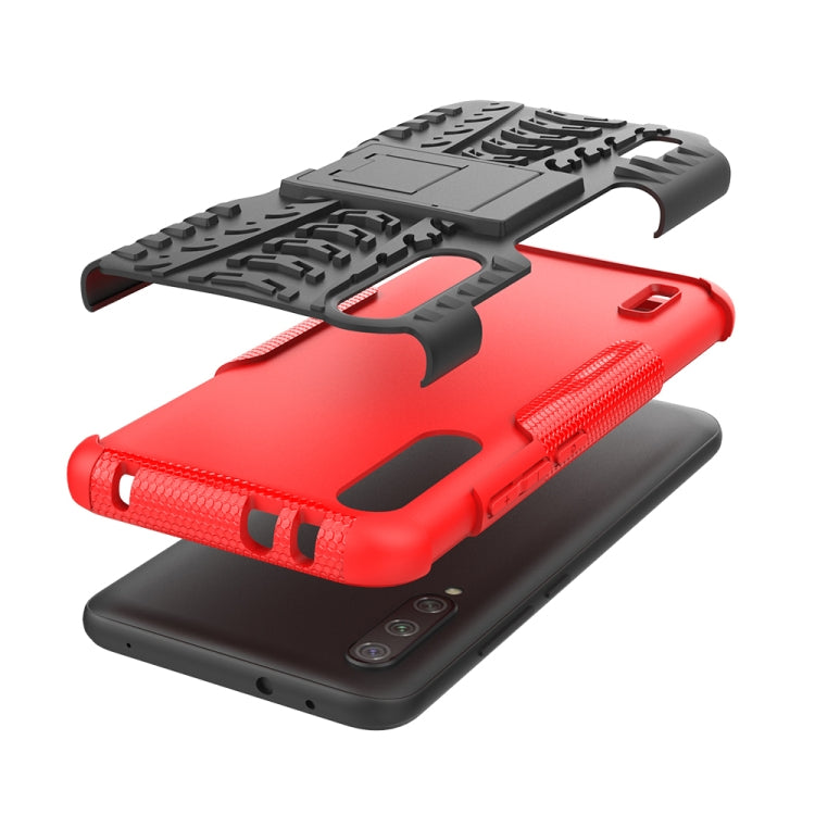 For Xiaomi Mi CC9e Tire Texture TPU + PC Shockproof Case with Holder