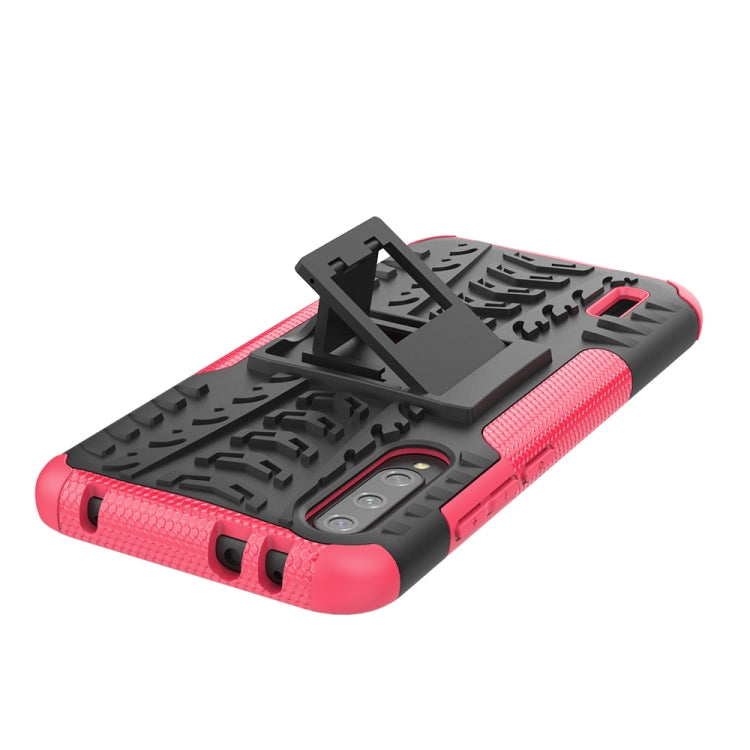 For Xiaomi Mi CC9e Tire Texture TPU + PC Shockproof Case with Holder