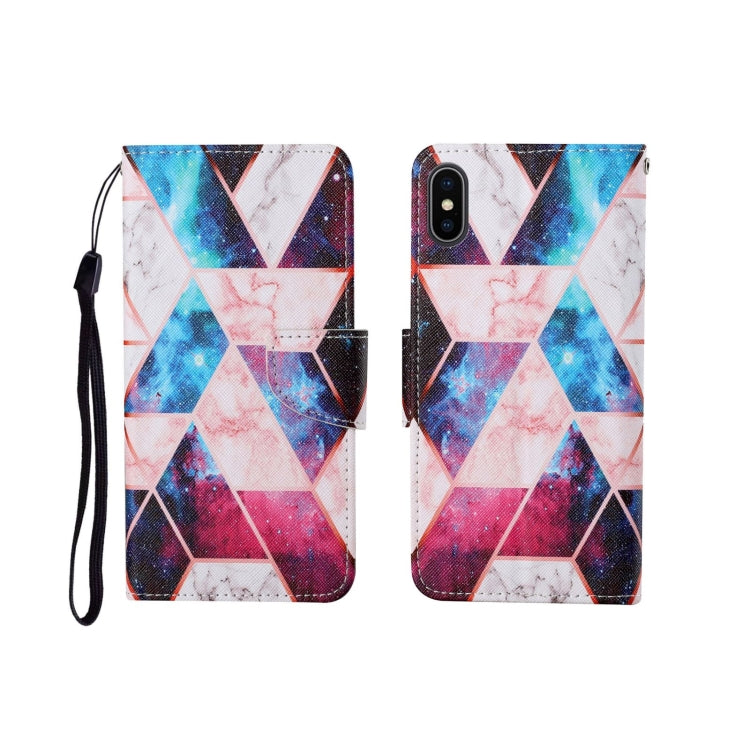 For iPhone X Painted Pattern Horizontal Flip Leathe Case