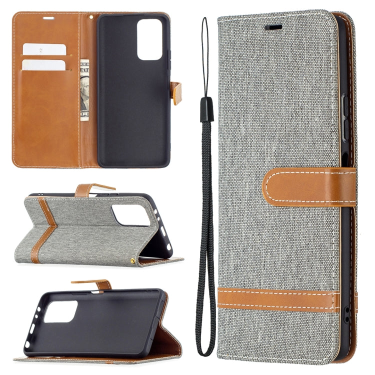 For Xiaomi Redmi Note 10 Pro Color Matching Denim Texture Horizontal Flip Leather Case with Holder & Card Slots & Wallet & Lanyard