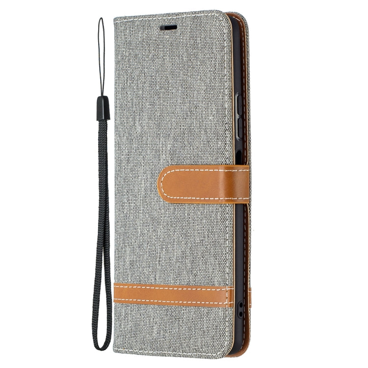 For Xiaomi Redmi Note 10 Pro Color Matching Denim Texture Horizontal Flip Leather Case with Holder & Card Slots & Wallet & Lanyard