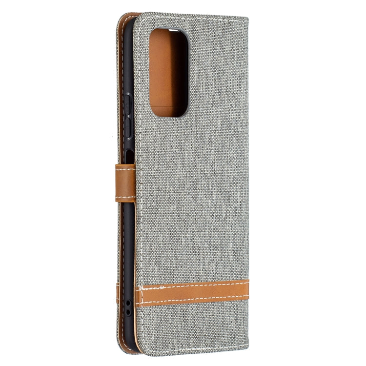 For Xiaomi Redmi Note 10 Pro Color Matching Denim Texture Horizontal Flip Leather Case with Holder & Card Slots & Wallet & Lanyard