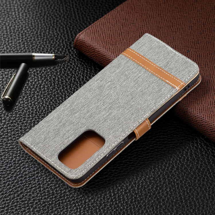 For Xiaomi Redmi Note 10 Pro Color Matching Denim Texture Horizontal Flip Leather Case with Holder & Card Slots & Wallet & Lanyard