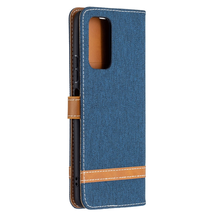For Xiaomi Redmi Note 10 Pro Color Matching Denim Texture Horizontal Flip Leather Case with Holder & Card Slots & Wallet & Lanyard