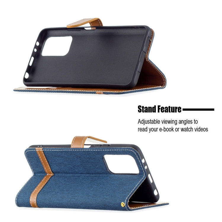 For Xiaomi Redmi Note 10 Pro Color Matching Denim Texture Horizontal Flip Leather Case with Holder & Card Slots & Wallet & Lanyard