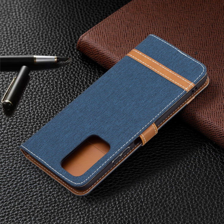 For Xiaomi Redmi Note 10 Pro Color Matching Denim Texture Horizontal Flip Leather Case with Holder & Card Slots & Wallet & Lanyard