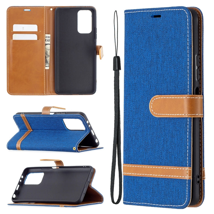 For Xiaomi Redmi Note 10 Pro Color Matching Denim Texture Horizontal Flip Leather Case with Holder & Card Slots & Wallet & Lanyard