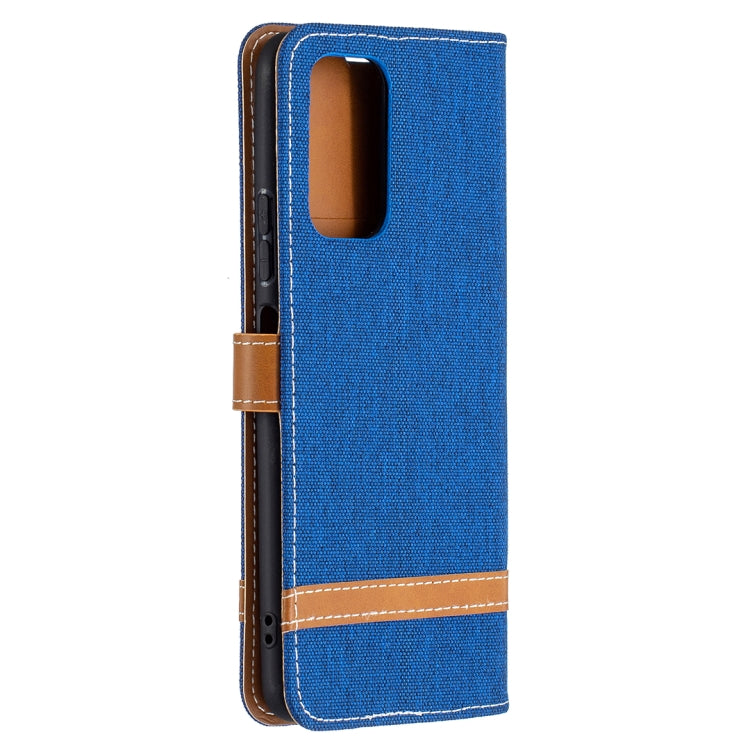 For Xiaomi Redmi Note 10 Pro Color Matching Denim Texture Horizontal Flip Leather Case with Holder & Card Slots & Wallet & Lanyard