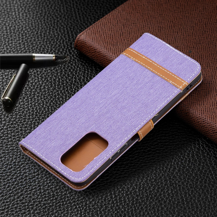 For Xiaomi Redmi Note 10 Pro Color Matching Denim Texture Horizontal Flip Leather Case with Holder & Card Slots & Wallet & Lanyard