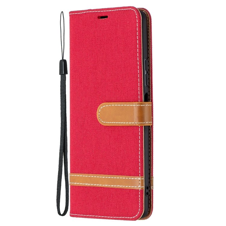 For Xiaomi Redmi Note 10 Pro Color Matching Denim Texture Horizontal Flip Leather Case with Holder & Card Slots & Wallet & Lanyard