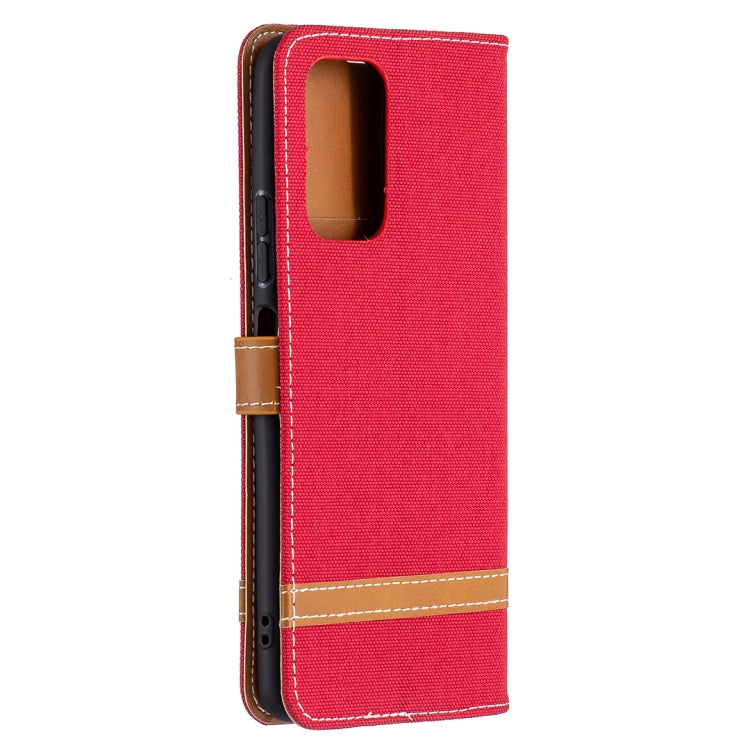 For Xiaomi Redmi Note 10 Pro Color Matching Denim Texture Horizontal Flip Leather Case with Holder & Card Slots & Wallet & Lanyard