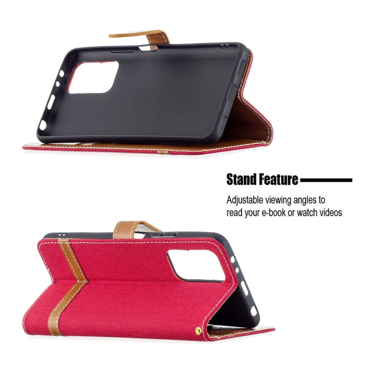 For Xiaomi Redmi Note 10 Pro Color Matching Denim Texture Horizontal Flip Leather Case with Holder & Card Slots & Wallet & Lanyard