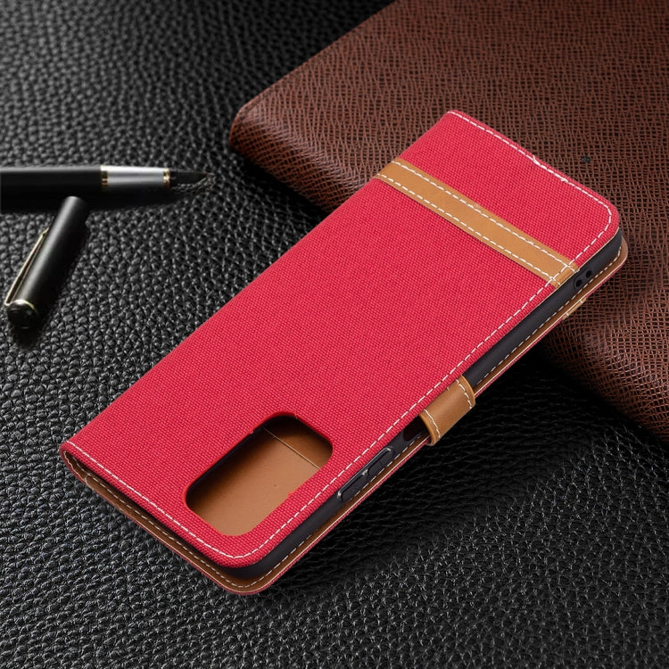 For Xiaomi Redmi Note 10 Pro Color Matching Denim Texture Horizontal Flip Leather Case with Holder & Card Slots & Wallet & Lanyard