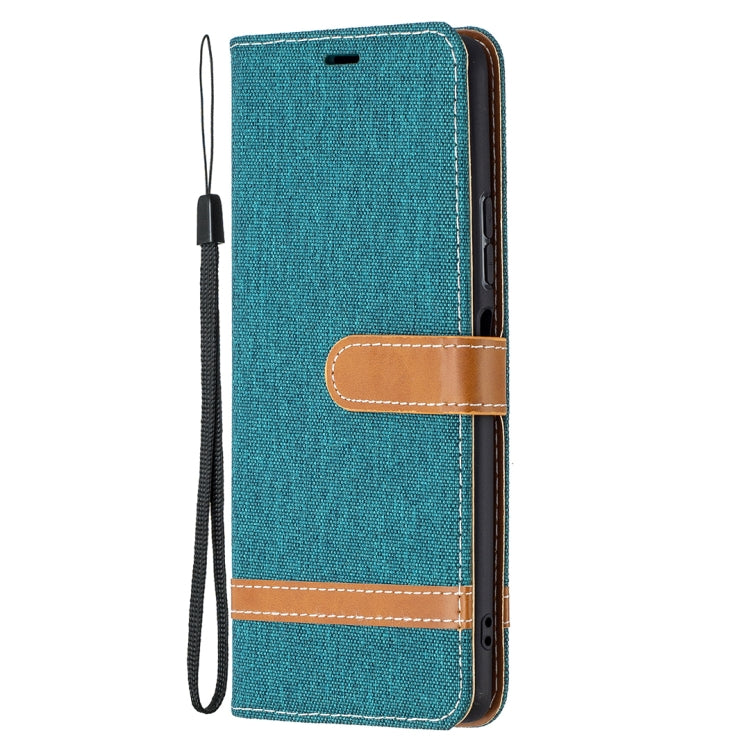 For Xiaomi Redmi Note 10 Pro Color Matching Denim Texture Horizontal Flip Leather Case with Holder & Card Slots & Wallet & Lanyard