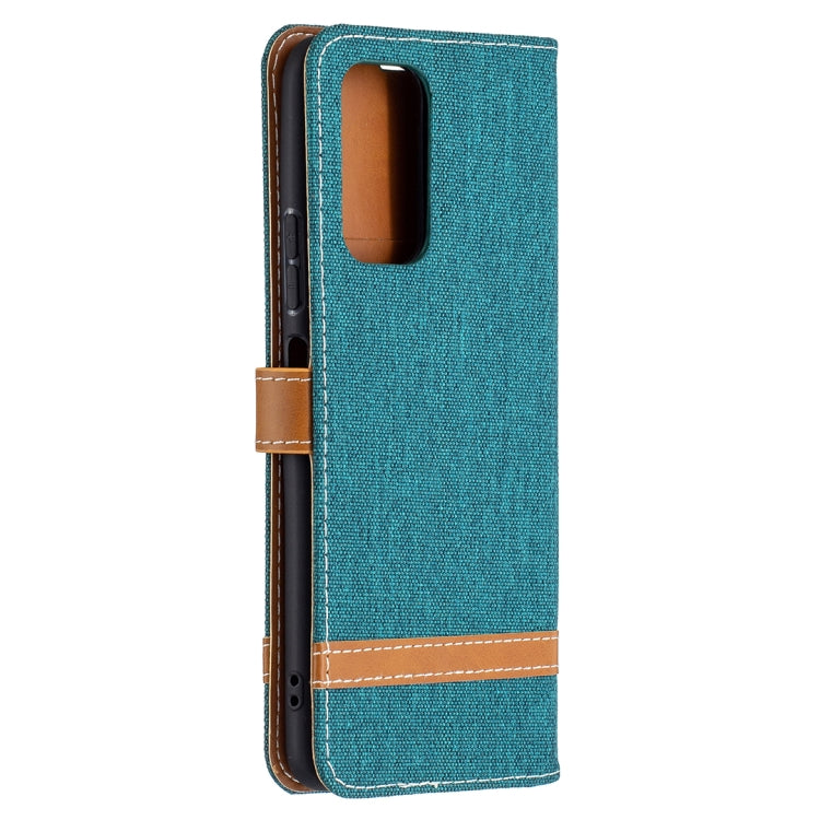 For Xiaomi Redmi Note 10 Pro Color Matching Denim Texture Horizontal Flip Leather Case with Holder & Card Slots & Wallet & Lanyard