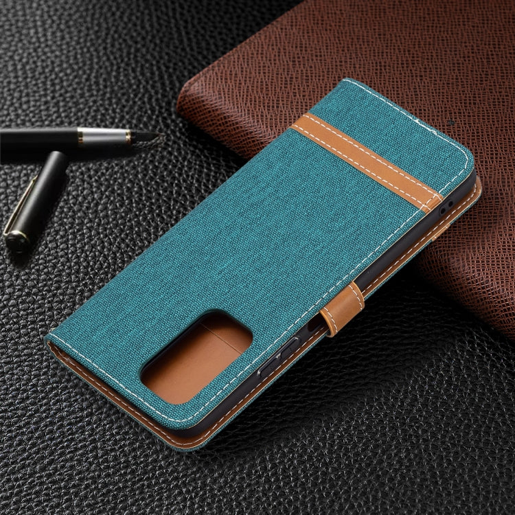 For Xiaomi Redmi Note 10 Pro Color Matching Denim Texture Horizontal Flip Leather Case with Holder & Card Slots & Wallet & Lanyard