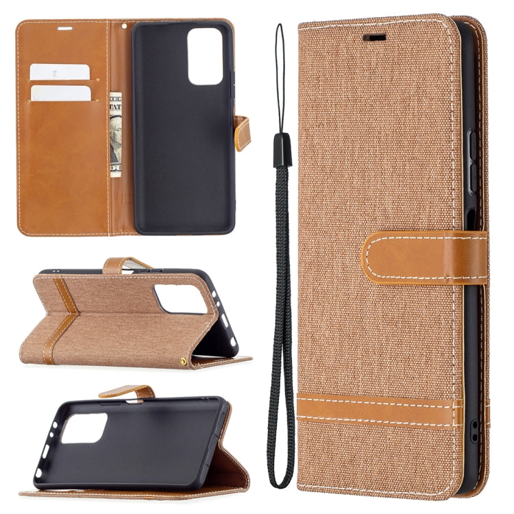 For Xiaomi Redmi Note 10 Pro Color Matching Denim Texture Horizontal Flip Leather Case with Holder & Card Slots & Wallet & Lanyard