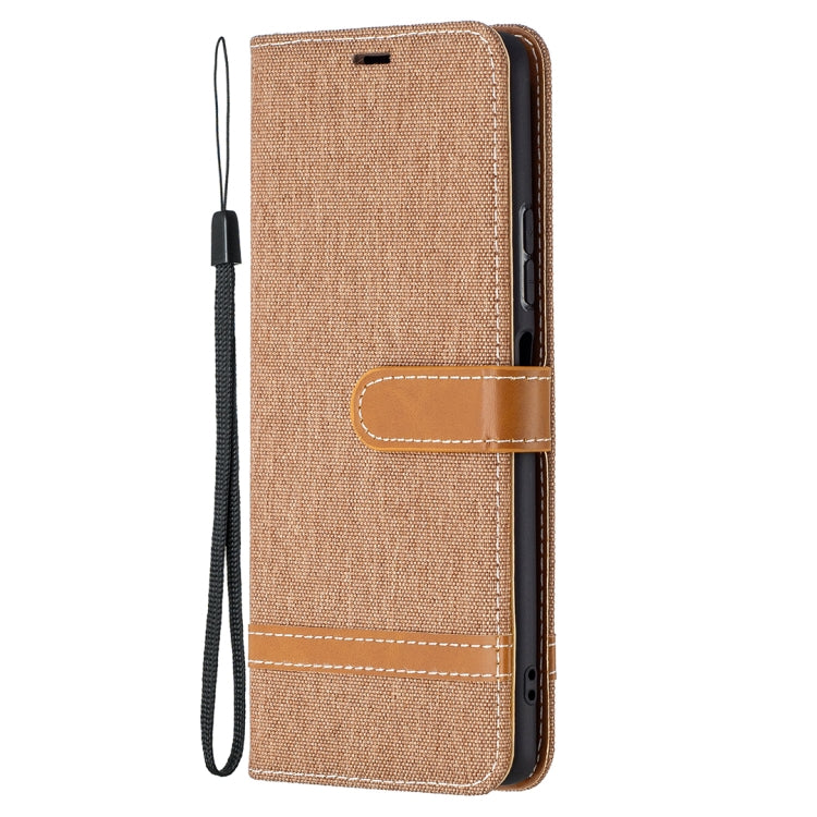 For Xiaomi Redmi Note 10 Pro Color Matching Denim Texture Horizontal Flip Leather Case with Holder & Card Slots & Wallet & Lanyard