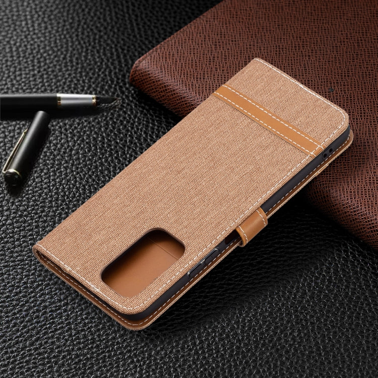 For Xiaomi Redmi Note 10 Pro Color Matching Denim Texture Horizontal Flip Leather Case with Holder & Card Slots & Wallet & Lanyard