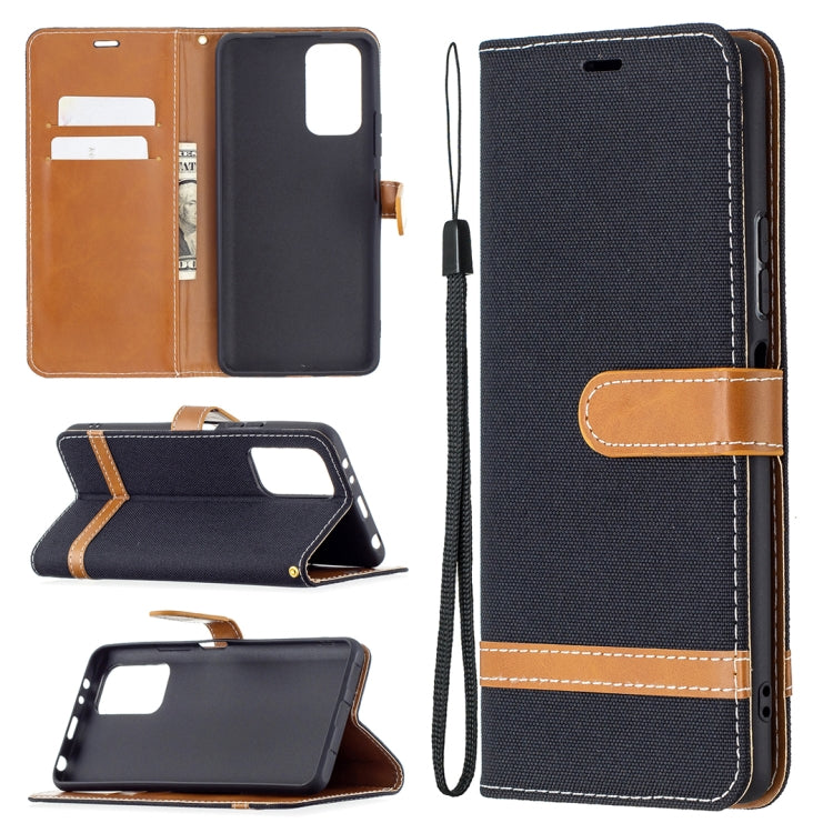 For Xiaomi Redmi Note 10 Pro Color Matching Denim Texture Horizontal Flip Leather Case with Holder & Card Slots & Wallet & Lanyard