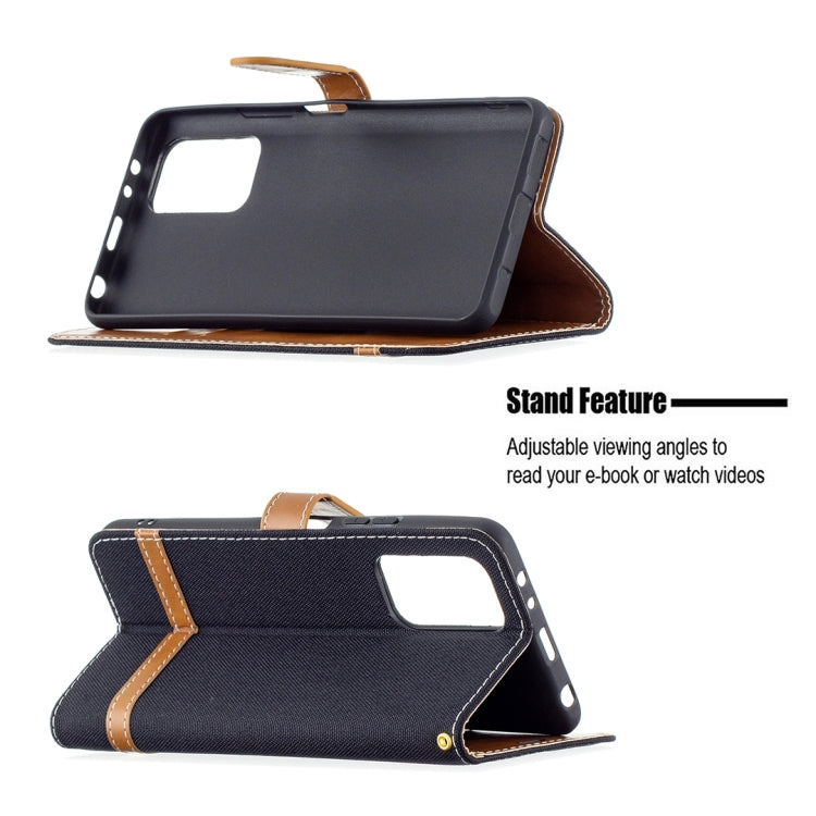 For Xiaomi Redmi Note 10 Pro Color Matching Denim Texture Horizontal Flip Leather Case with Holder & Card Slots & Wallet & Lanyard