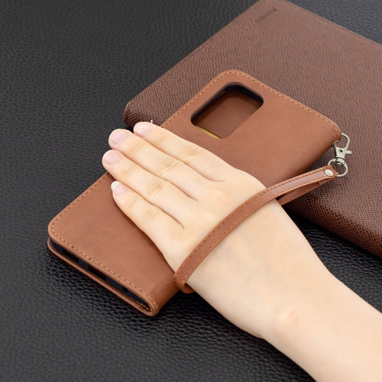 For Xiaomi Redmi Note 10 Pro Retro Lambskin Texture Pure Color Horizontal Flip PU Leather Case with Holder & Card Slots & Wallet & Lanyard