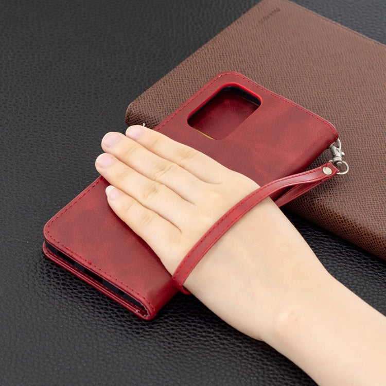 For Xiaomi Redmi Note 10 Pro Retro Lambskin Texture Pure Color Horizontal Flip PU Leather Case with Holder & Card Slots & Wallet & Lanyard