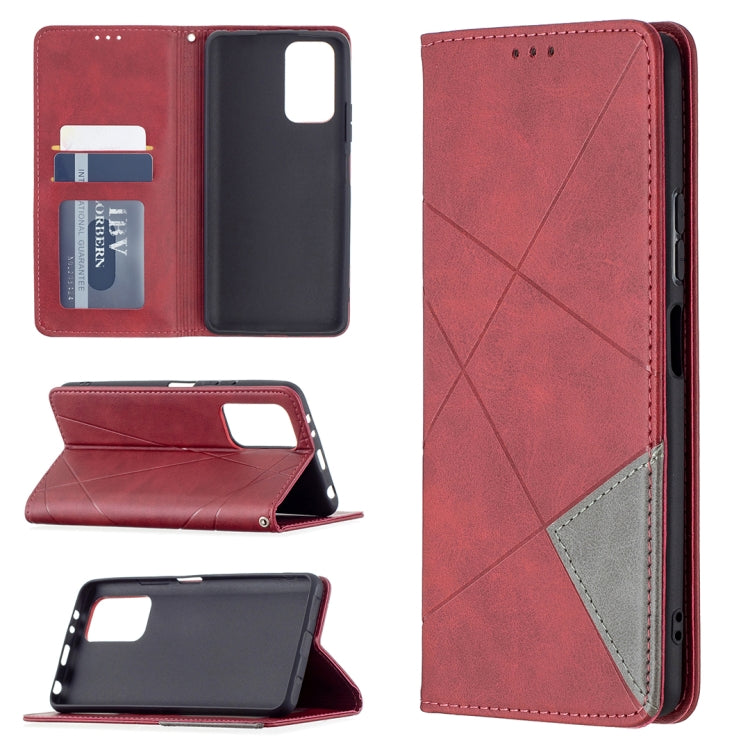 For Xiaomi Redmi Note 10 Pro Rhombus Texture Horizontal Flip Magnetic Leather Case with Holder & Card Slots