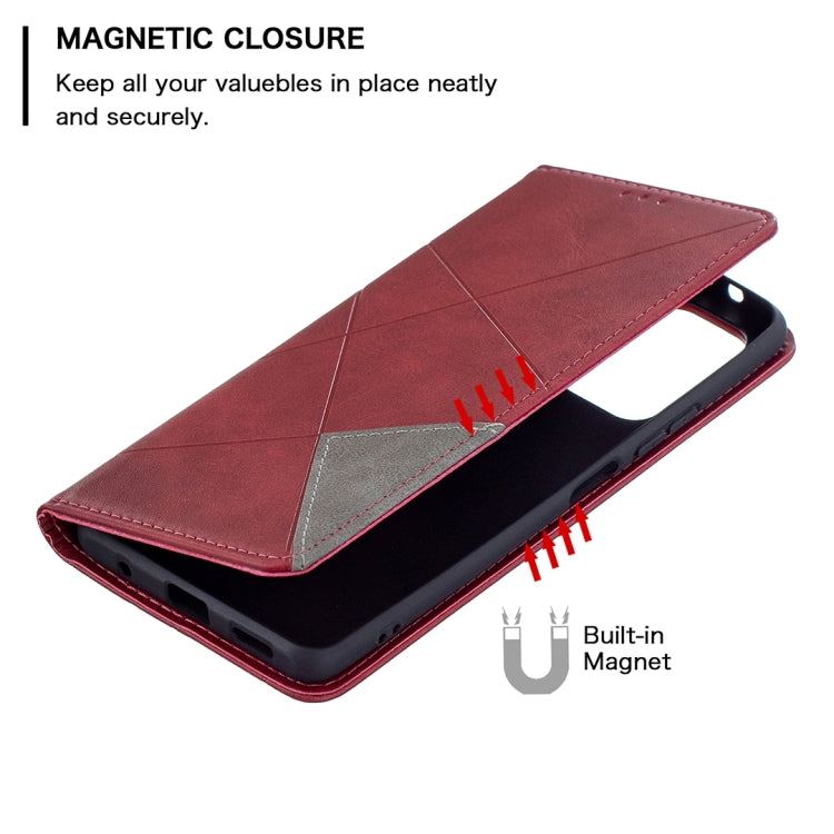 For Xiaomi Redmi Note 10 Pro Rhombus Texture Horizontal Flip Magnetic Leather Case with Holder & Card Slots