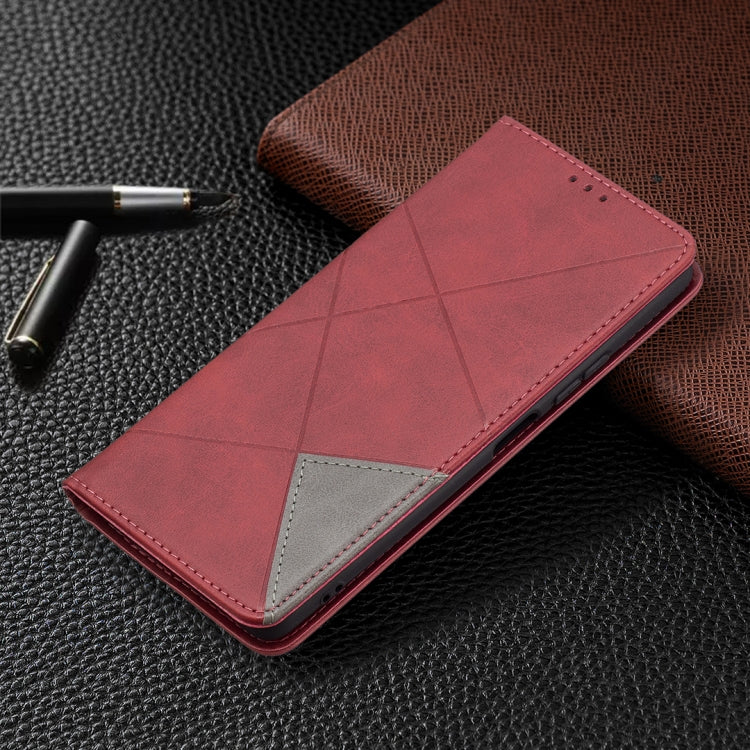 For Xiaomi Redmi Note 10 Pro Rhombus Texture Horizontal Flip Magnetic Leather Case with Holder & Card Slots