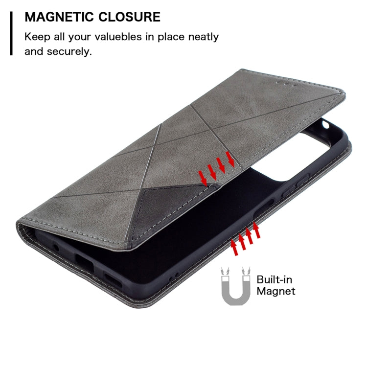 For Xiaomi Redmi Note 10 Pro Rhombus Texture Horizontal Flip Magnetic Leather Case with Holder & Card Slots