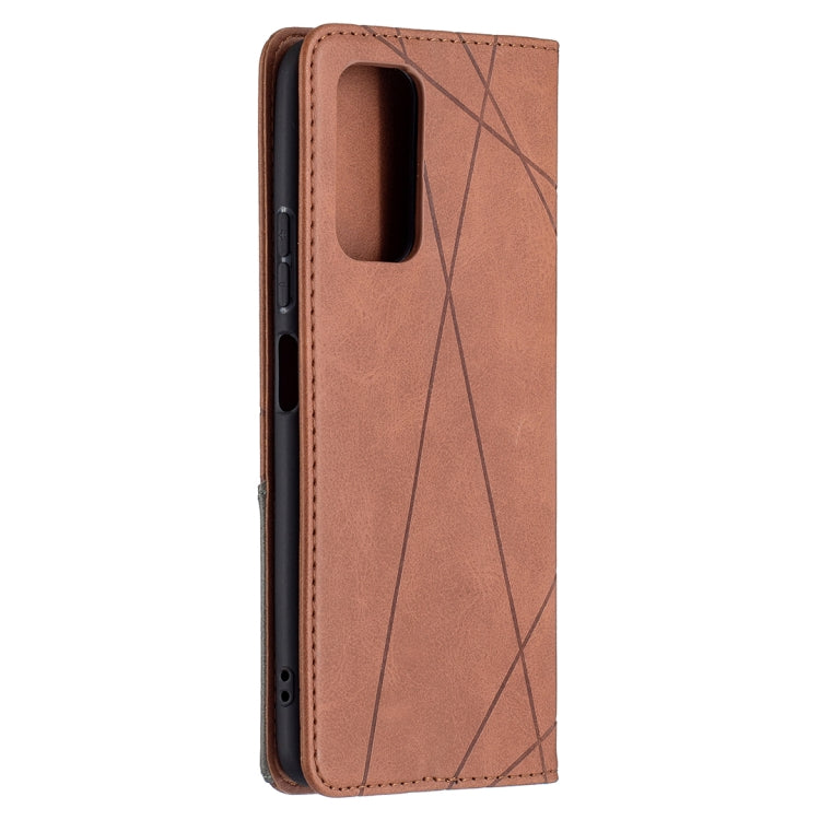 For Xiaomi Redmi Note 10 Pro Rhombus Texture Horizontal Flip Magnetic Leather Case with Holder & Card Slots