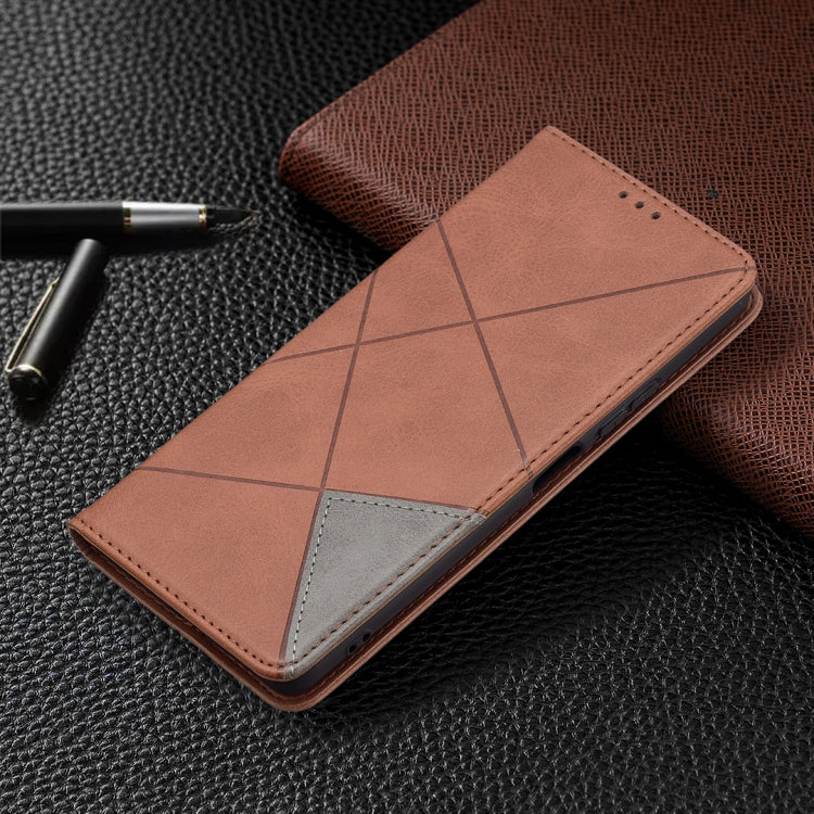 For Xiaomi Redmi Note 10 Pro Rhombus Texture Horizontal Flip Magnetic Leather Case with Holder & Card Slots