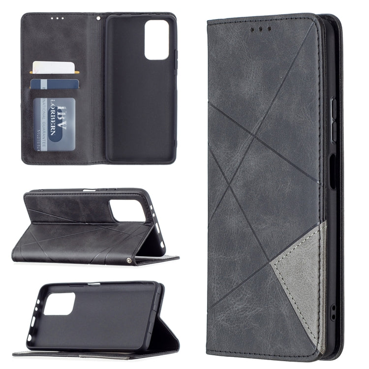For Xiaomi Redmi Note 10 Pro Rhombus Texture Horizontal Flip Magnetic Leather Case with Holder & Card Slots