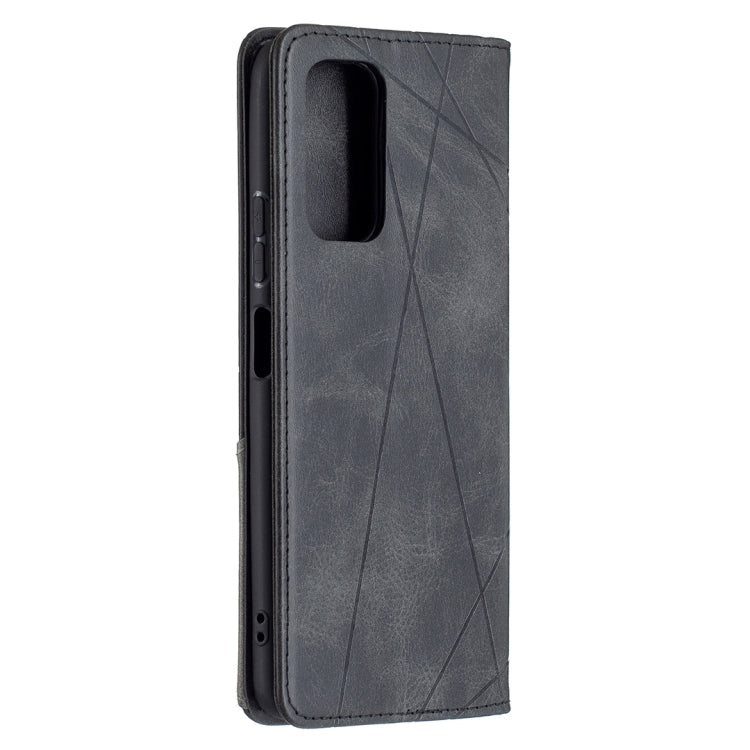 For Xiaomi Redmi Note 10 Pro Rhombus Texture Horizontal Flip Magnetic Leather Case with Holder & Card Slots
