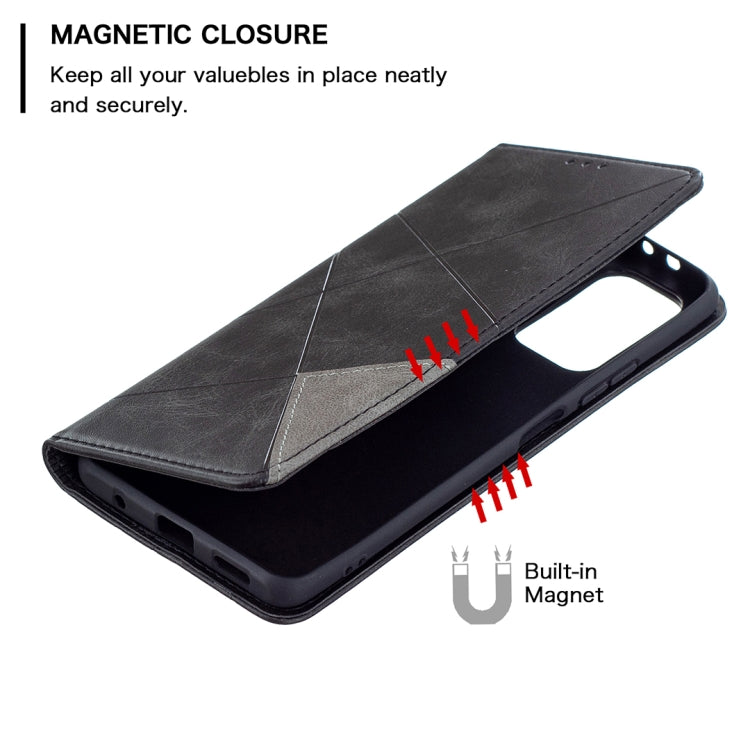 For Xiaomi Redmi Note 10 Pro Rhombus Texture Horizontal Flip Magnetic Leather Case with Holder & Card Slots