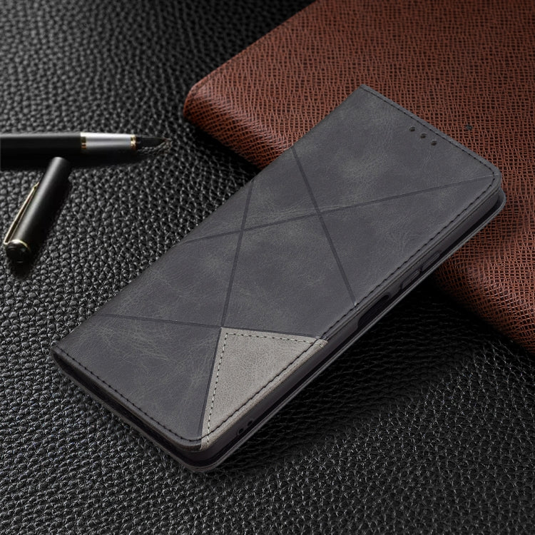 For Xiaomi Redmi Note 10 Pro Rhombus Texture Horizontal Flip Magnetic Leather Case with Holder & Card Slots