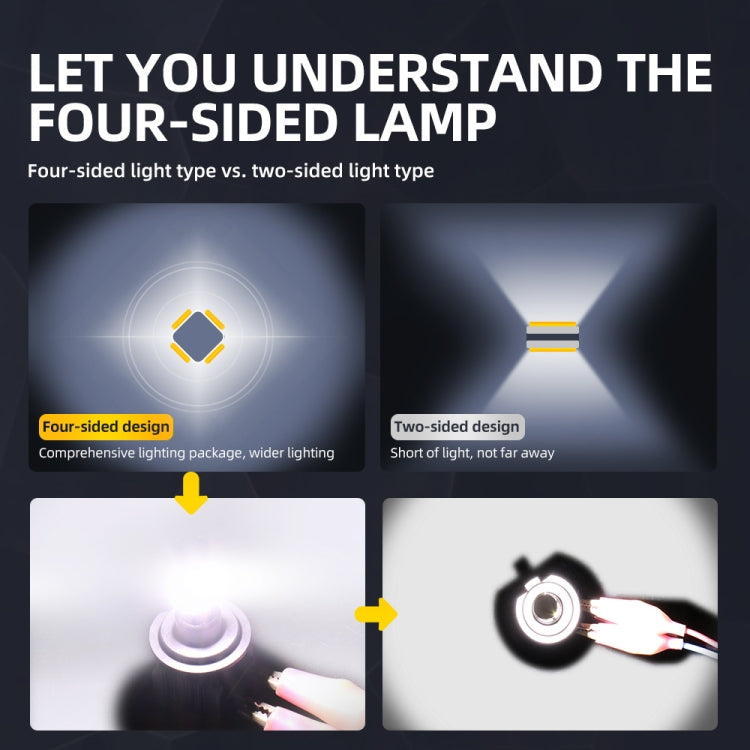 M5 H11 / H8 / H9 2 PCS DC9-36V / 25W / 6000K / 2500LM IP68 Waterproof Car LED Headlight(Cold White Light)