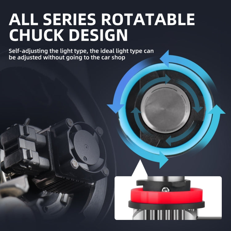 M5 H11 / H8 / H9 2 PCS DC9-36V / 25W / 6000K / 2500LM IP68 Waterproof Car LED Headlight(Cold White Light)