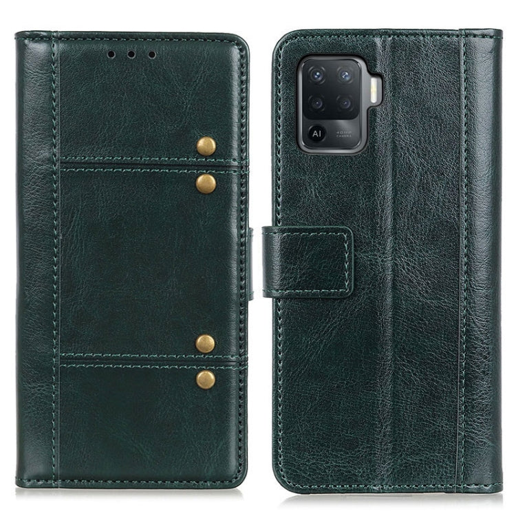 For OPPO A94 Peas Crazy Horse Texture Horizontal Flip Leather Case with Holder & Card Slots & Wallet