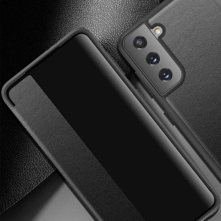 For Samsung Galaxy S21 5G Magnetic Side Window View Shockproof Horizontal Flip Leather Case