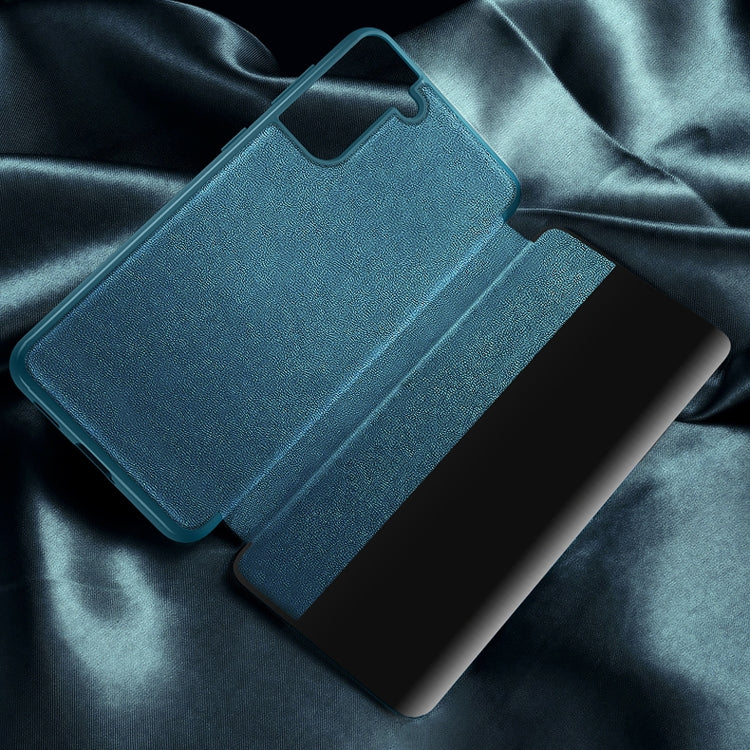 For Samsung Galaxy S21 5G Magnetic Side Window View Shockproof Horizontal Flip Leather Case