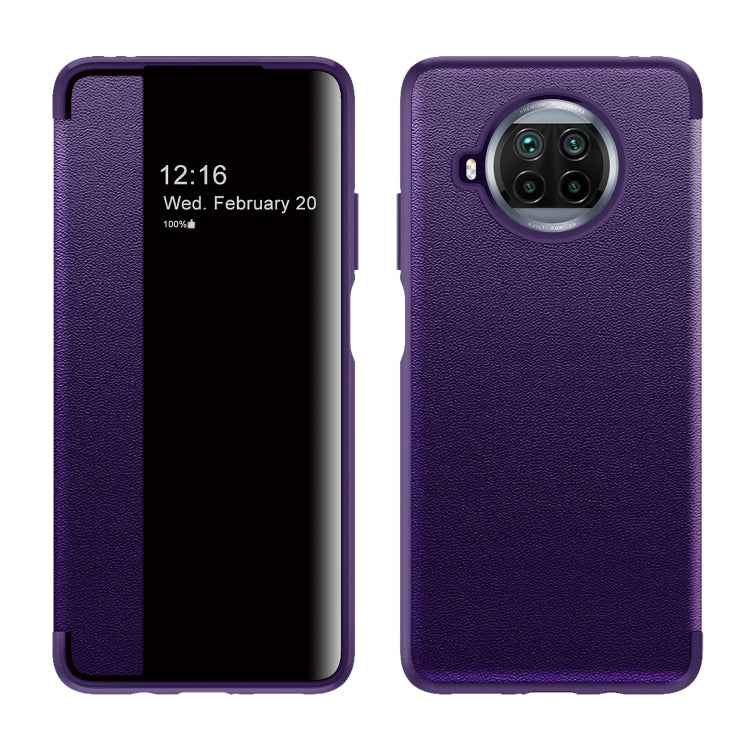 For Xiaomi Mi 10T Lite Magnetic Side Window View Shockproof Horizontal Flip Leather Case