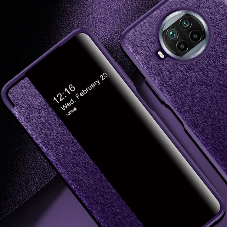 For Xiaomi Mi 10T Lite Magnetic Side Window View Shockproof Horizontal Flip Leather Case