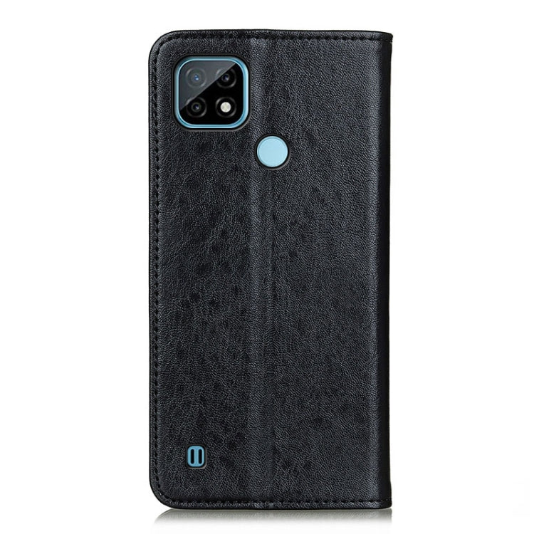For OPPO Realme C21 Magnetic Crazy Horse Texture Horizontal Flip Leather Case with Holder & Card Slots & Wallet