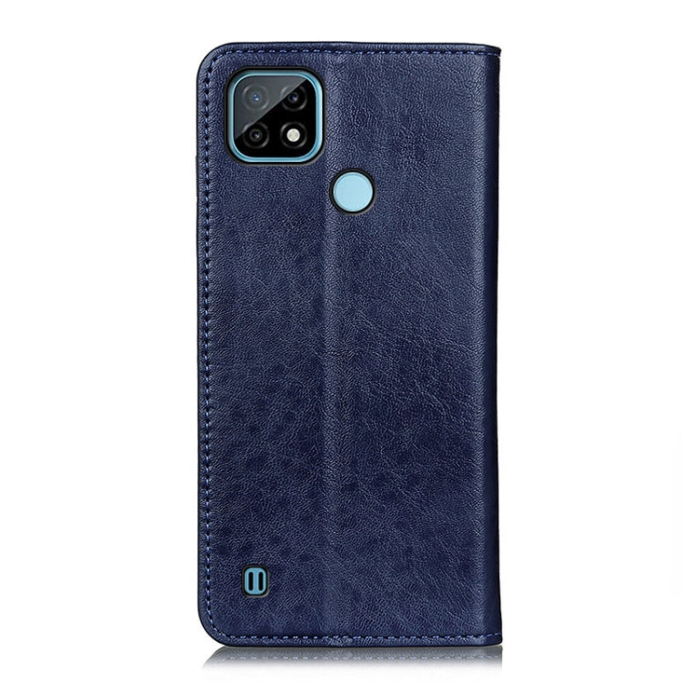 For OPPO Realme C21 Magnetic Crazy Horse Texture Horizontal Flip Leather Case with Holder & Card Slots & Wallet