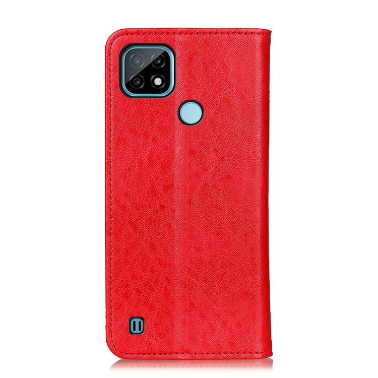 For OPPO Realme C21 Magnetic Crazy Horse Texture Horizontal Flip Leather Case with Holder & Card Slots & Wallet