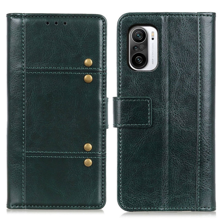 For Xiaomi Redmi K40 Peas Crazy Horse Texture Horizontal Flip Leather Case with Holder & Card Slots & Wallet
