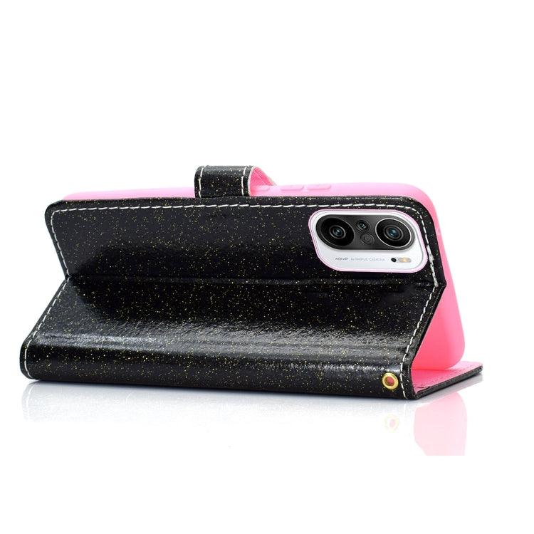 For Xiaomi Redmi K40 Glitter Powder Horizontal Flip Leather Case with Card Slots & Holder & Photo Frame & Wallet